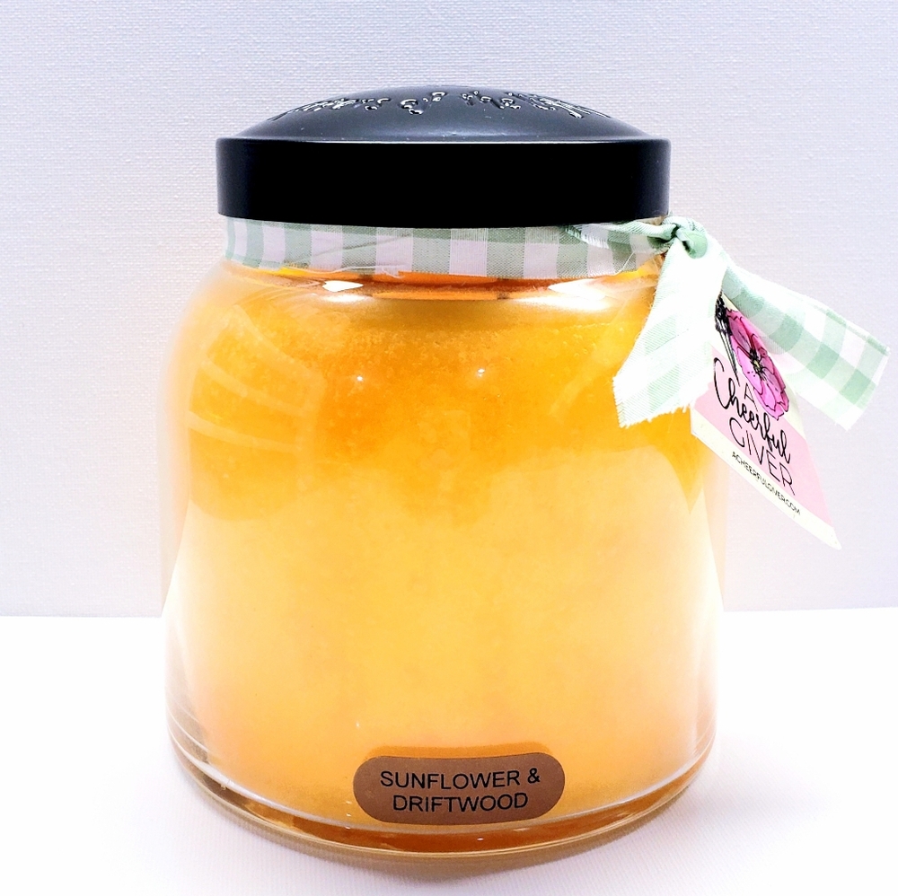 SUNFLOWER & DRIFTWOOD -A Cheerful Giver Papa Jar Scented Candle, 34 oz